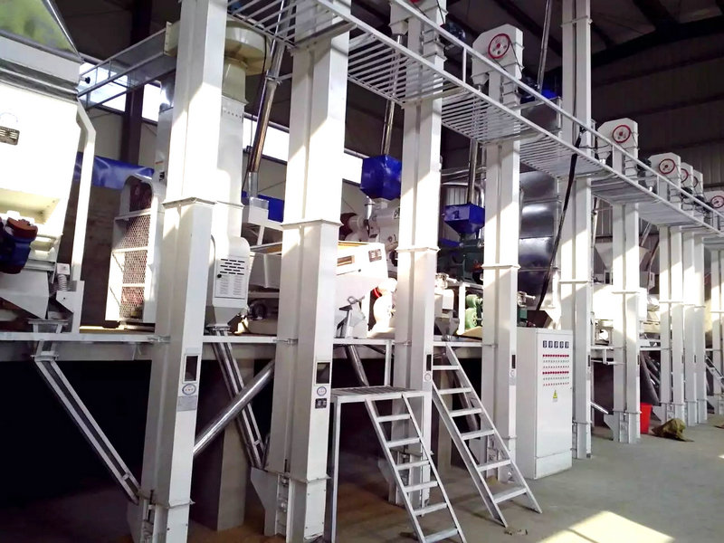 河南平頂山30噸大米成套加工設(shè)備安裝完畢